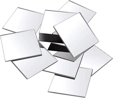 Jetec 25 Pieces Mini Size Acrylic Square Mirror Adhesive Small Square Mirror Til