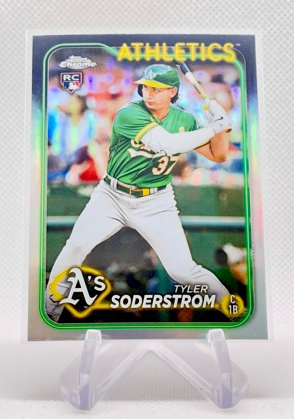 2024 Topps Chrome Tyler Soderstrom Refractor Rookie Card #298 - Athletics