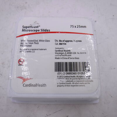 Cardinal Health SuperFrost Microscope Slides Pre-Cleaned White Glass 75mm x 25mm