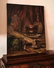 Dipinto Ad Olio Su Tela Antico