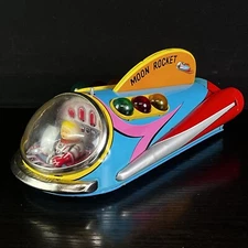 Vintage Masudaya Modern Toys Moon Rocket Tin Toy Japan NICE!