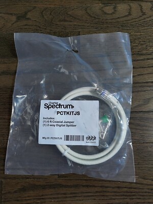 NIP Charter Spectrum PCTKITJS 6 ft Coaxial Jumper & 2-way Digital Splitter 