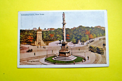 17) USA: Alte Ansichtskarte New York, Columbus Circle, ungelaufen.