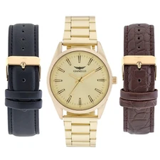 Gianello Virtus Interchangeable 3 Strap Watch Set