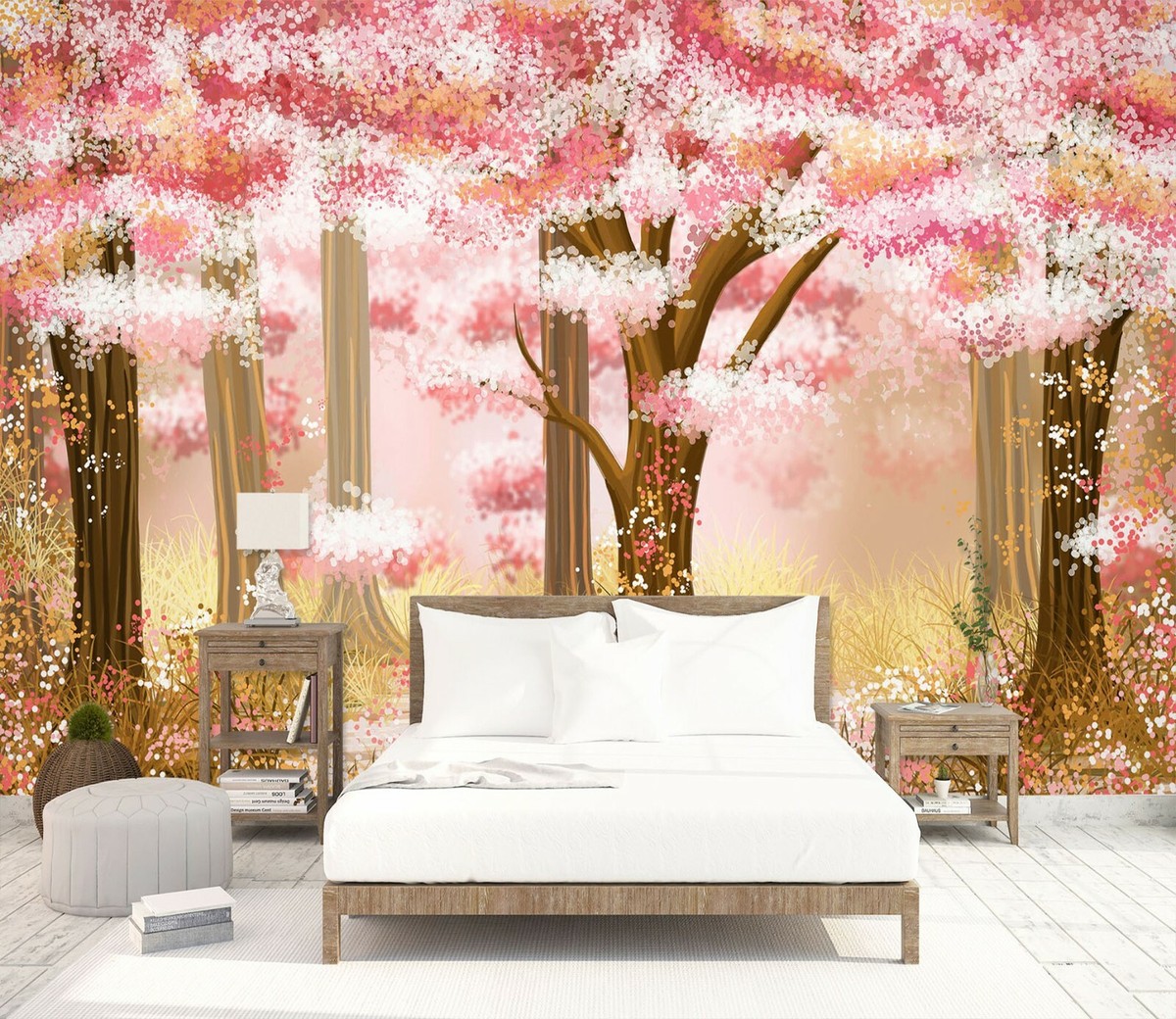 3D Pink Tree KE689 Jesus Religion God Wallpaper Mural Self