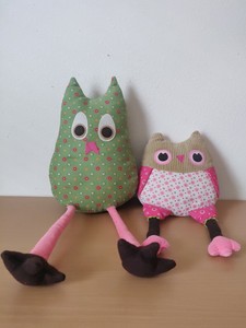 Pottery Barn Kids Hayley Brooke Owls Plush Lot Joy Penny Pillows