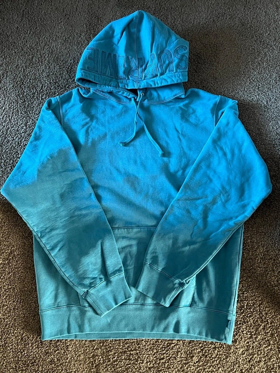 NWT Supreme Pigment Overdyed Hoodie Sweatshirt Blue Teal | eBay