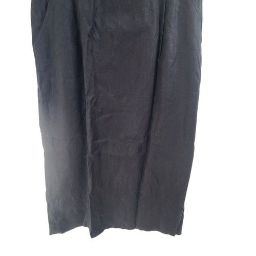 Valerie Stevens Women's Linen Blend Midi Skirt Black Size 12 - Picture 2 of 7