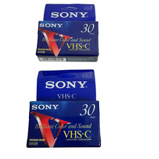 VHS-C Sony Premium Grade Camcorder Video Cassette Tapes 2 Pack 30 Minutes