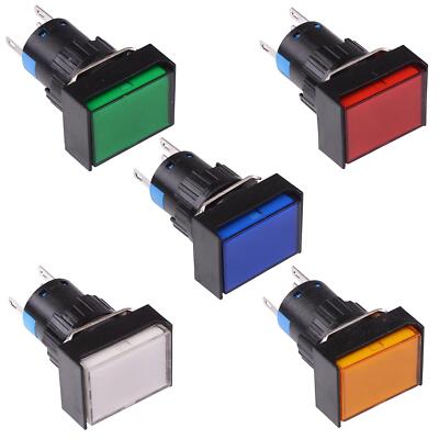 Rectangle Momentary Latching illuminated 16mm Push Button Switch NO/NC ...