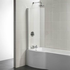 Ideal Standard Tempo Arc Curved Hinged Bath Screen 1400mm H x 820mm W 5mm Glass