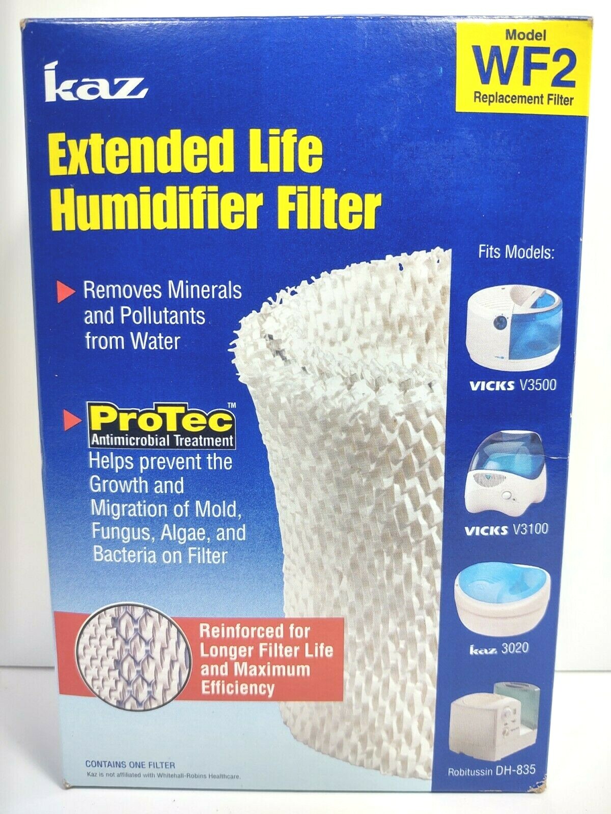 PROTEC KAZ Extended Life Humidifier Replacement Filter Model WF2 New