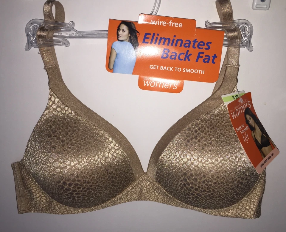 Warner's Bra Wirefree With Bump Lift Back Smoothing Padded Plunge Contour 1375 - Image 3 of 4