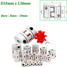 35mm CNC Flexible Shaft Coupling Spider Splined Jaw Plum Pumps Motor Coupler Alu