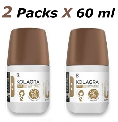 Kolagra Whitening Roll auf 3in1 OUD,Halten Sie frische Achselstoffe 2 PacksX60ml