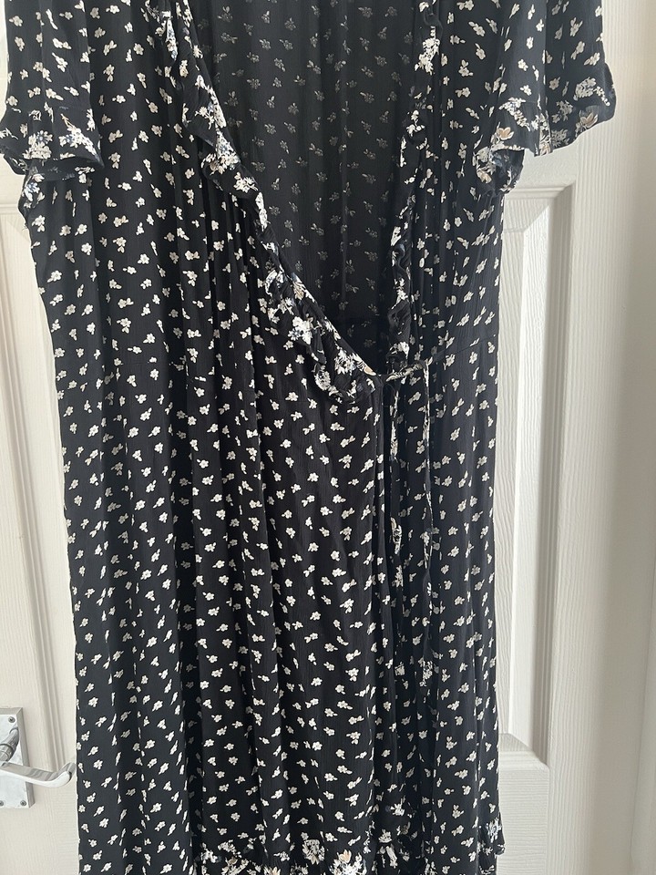 Ladies Next Black Long Maxi Wrap Dress Size 18 eBay