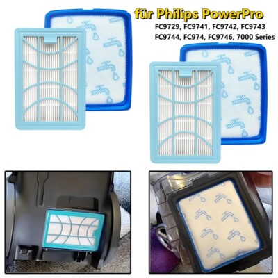 4x Filter passend für Philips FC9747 9741 PowerPro Expert 7000 Series FC8003/01
