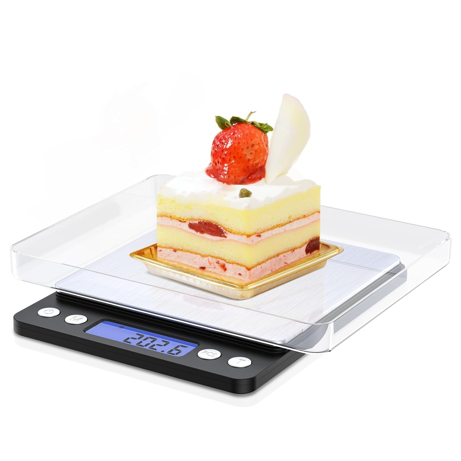 Digital Kitchen Scale, Measures Food Ounces and Grams, 0.001Oz/0.1G, with Trays-image
