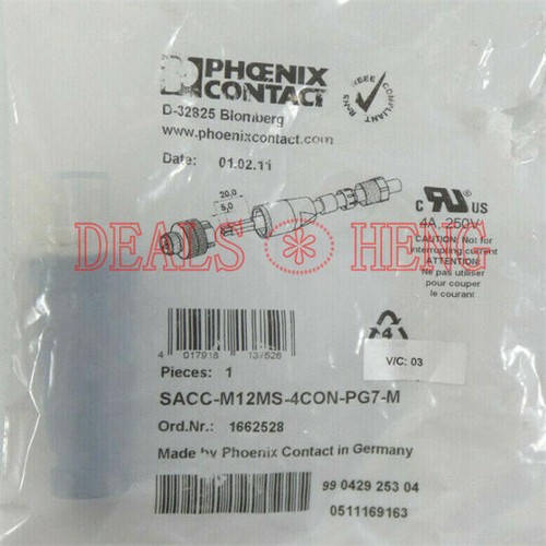 ONE Phoenix Contact Connector SACC-M12MS-4CON-PG 7-M 1662528 NEW - Picture 6 of 6