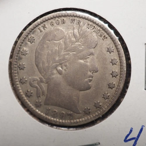 1897   *P *  BARBER SILVER QUARTER  ***NICE*** FREE SHIPPING   C2116