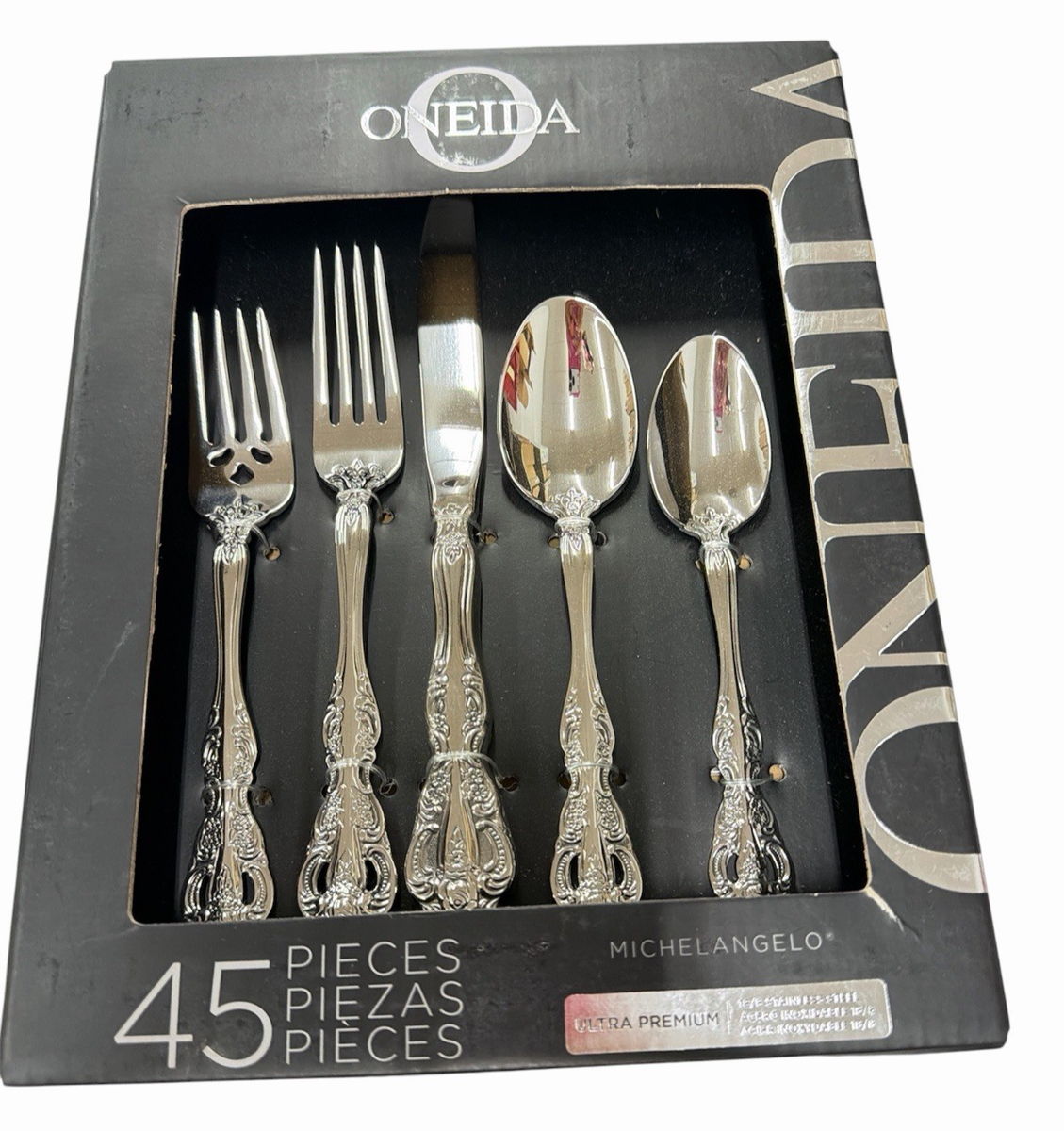 Oneida Michelangelo 45 Piece Fine Stainless Steel Flatware Set