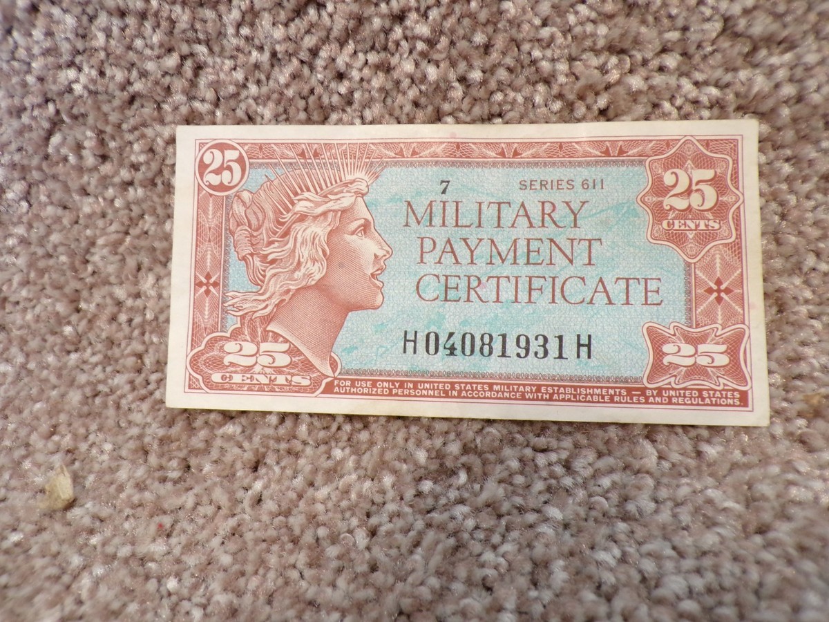 Military Payment Certificate - Series 611 - 25 cents | eBay display picture 1