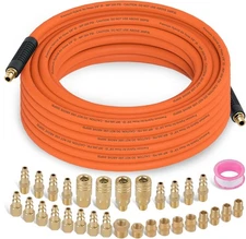 32Pcs Air Compressor Accessories Kit with 3/8 Inch x 50 FT 50 FT, Orange 