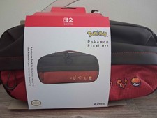HORI Puff Pouch Pokemon Pixel Art Fire Red for Nintendo Switch Case Charmander