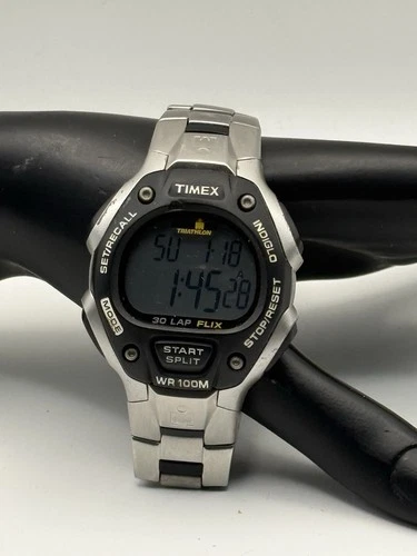 Vintage Timex Ironman Triathlon 30-Lap Flix T5H971 Digital Watch Indiglo