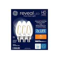 GE Reveal HD Light 240 Lumen 4 Watt Dimmable LED 3 Bulbs Brand New