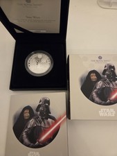 1oz Star Wars Silver Proof Coin Darth Vader & Emperor Palpatine 2023 Royal Mint