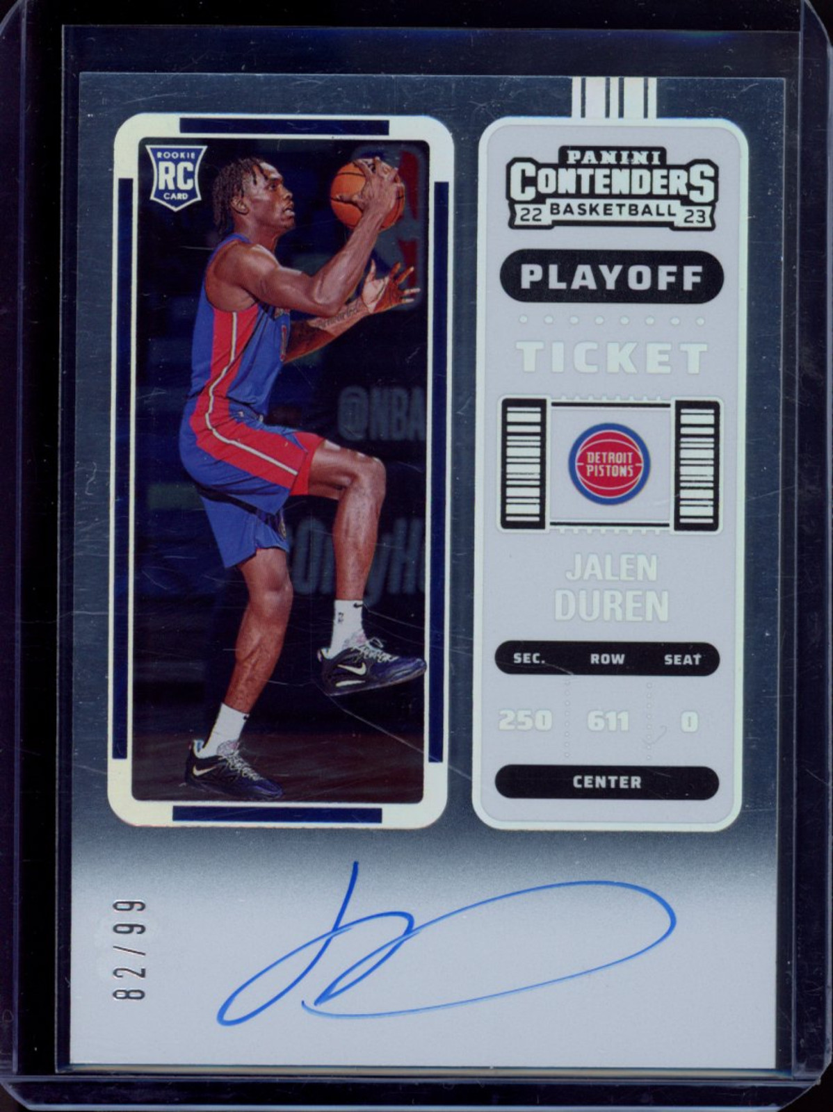 2022 PANINI CONTENDERS #102 JALEN DUREN PLAYOFF TICKET AUTO RC ROOKIE /99