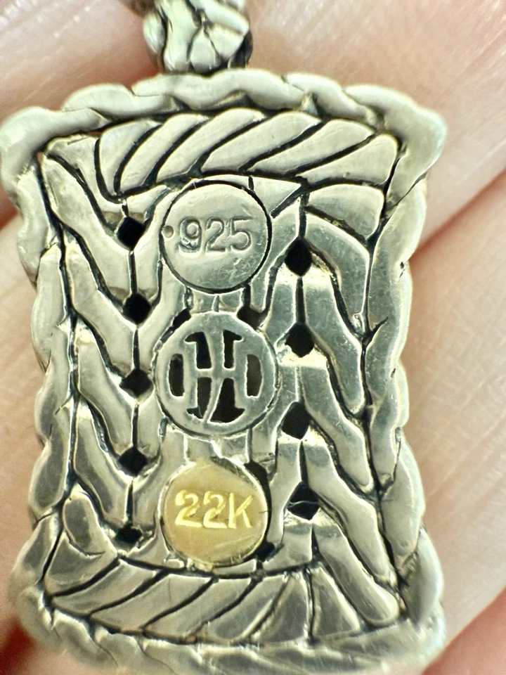 John Hardy 22kt Gold and Sterling Silver Palu Collection Pendant - Image 4 of 4