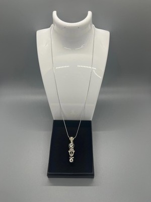 J17 Handcrafted Hamsa and Lava Stone Pendant with Sterling Silver .925 Chain