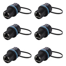 6 PCS Waterproof Cat6 RJ45 Bulkhead Ethernet Coupler Shielded Panel Mount