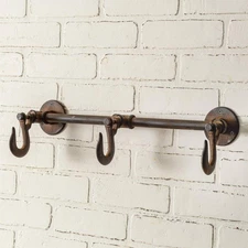 CTW Home Collection Industrial 3-Hook Wall Rack – 5" Cast Iron 