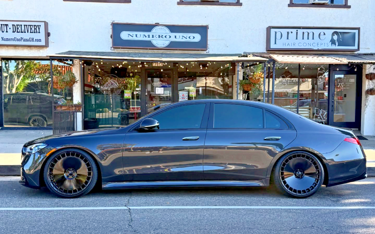 22” RF30 GLOSS BLACK CONCAVE WHEELS FOR MERCEDES W223 S500 S580