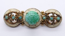 Antik um 1910 Brosche brooch Emaille antique czech glass Gablonz Neiger Brothers