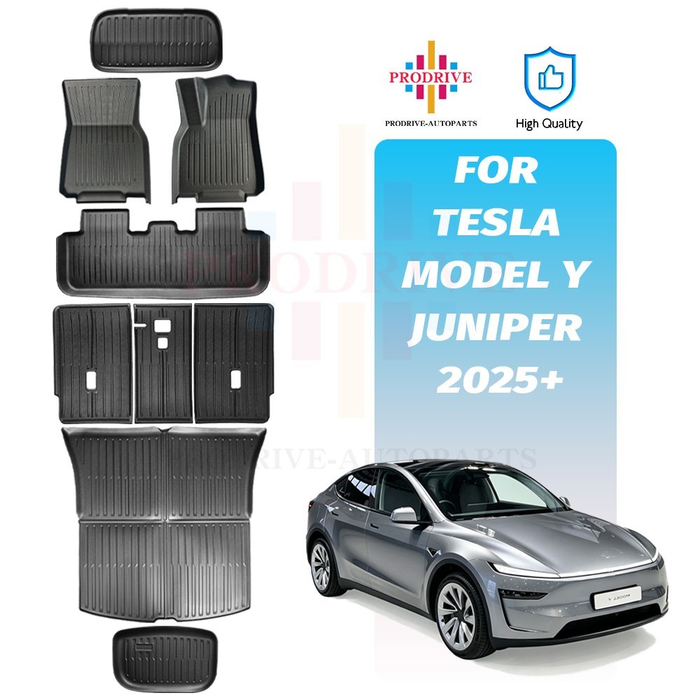 9pcs Floor Mats For Tesla Model Y Juniper 2025+ Boot Liners Cargo Kick Car Trunk