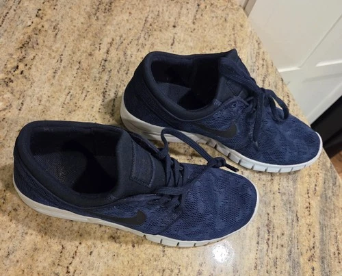 Nike STEFAN JANOSKI Navy Camo 631303-404 Size 8 Skateboarding Shoes Sneakers