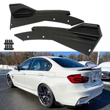 Universal Car Rear Bumper Lip Splitters Fins Spoiler Canards C Gloss Black