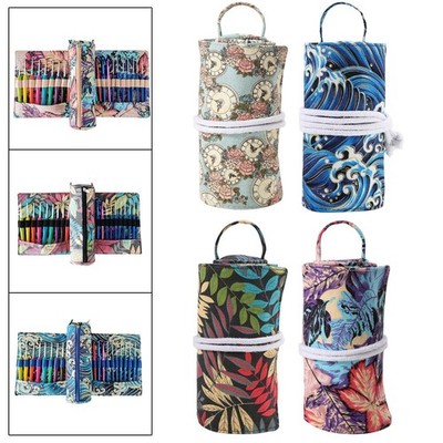 Halter Rolltasche tragbar leer Stricknadel Häkelzubehör mit Reißverschluss