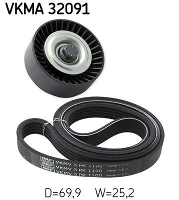 V-Ribbed Belt Set SKF VKMA 32091 Fits Citroen Fiat Peugeot Boxer Ducato Relay