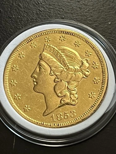 1853-P $20 Gold Double Eagle Coin. Great Coin!