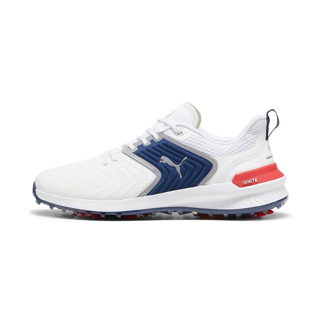New Puma Golf Ignite Innovate Shoes Puma White/Persian Blue/Strong Red Size 11