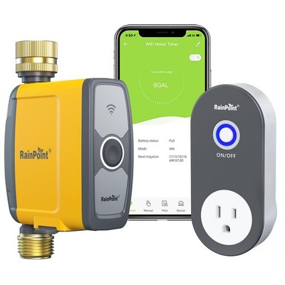 RAINPOINT WiFi Water Timer, Smart Hose Timer for Garden Hose, Yellow