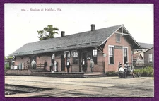 1908 POSTCARD HALIFAX PA RAILROAD STATION