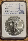 2018 Eagle S$1 Early Releases MS70 NGC