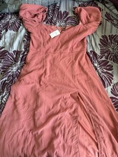 Windsor Mauve Puff Sleeve Sweetheart Slit Maxi Dress Long XL Women's