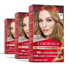 Revlon ColorSilk Permanent Hair Color 61 Dark Blonde Pack of 3 
